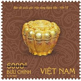 Giới thiệu bộ tem “Bảo vật quốc gia Việt Nam (bộ 2): Đồ vàng”